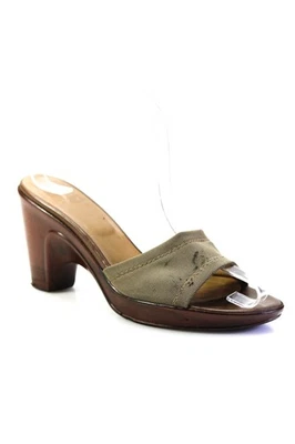 Stuart Weitzman Women's Round Toe Wide Strap Slip-On Sandals Brown Size 9 - Image 1 of 4