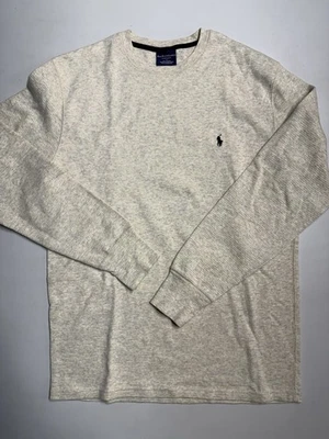 Polo Ralph Lauren Masculino Manga Longa Roupa de Dormir Térmica Waffle Camiseta Bronzeada Pequena - Imagem 1 de 3