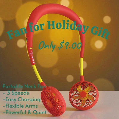 SPICE OF LIFE: Ventilador de cuello portátil, batería recargable USB, manos libres  Foto 1 de 4