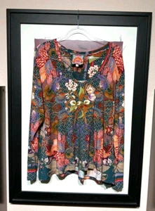 Johnny Was Aran Floral Favorite V-Neck Long Sleeve Multi Color Swing Top Gr. XXL - Bild 1 von 5