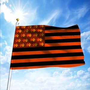 Autism Happy Halloween Flag, Halloween Autism Puzzle Flag, Autism Pumpkin Flag - Picture 1 of 5