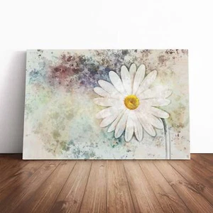 Beautiful White Daisy In Abstract Flowers Floral Canvas Wall Art Print Framed - Picture 1 of 7