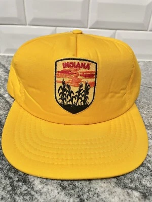 Vintage Indiana Yellow Gold Snapback Trucker Hat State Wheat Never Worn + - Image 1 of 4