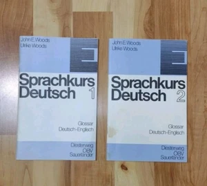 Vtg. JOHN E. WOODS ULRIKE WOODS SPRACHKURS DEUTSCH 1 & 2 GLOSSAR DEUTSCH-ENGLISH - Picture 1 of 6