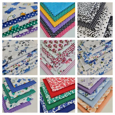 Floral 100% Cotton Fabric Fat Quarter Bundle 50x50cm Quilting Patchwork Material - Image 1 of 3