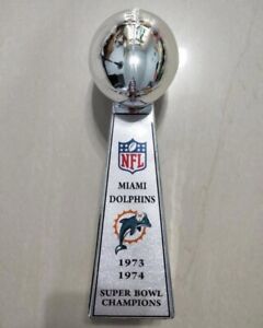 Miami Dolphins Super Bowl Championship VINCE LOMBARDI Trophy 9'' Christmas Gift