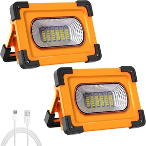 60W Solar LED Work Lights, Rechargeable Portable USB Flood Light 4 Modes Securit - Picture 1 of 7