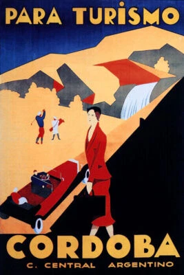 CORDOBA ARGENTINA GOLF IGUAZU FALLS TURISMO TRAVEL SPORTS VINTAGE POSTER REPRO - Image 1 of 3