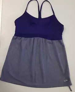 Champion Womens Tank Top Shelf Bra Racerback Athletic Workout Purple Sz Medium - Picture 1 of 12