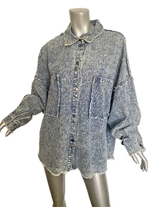 Chaqueta Camisa Mujer Oli & Hali Denim Flecos Frente a Presión Talla M/L - Imagen 1 de 5