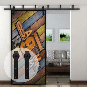 4-20FT Ceiling Mount Bracket Sliding Barn Door Hardware Track Kit Single/Double - Picture 1 of 24