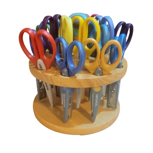 Kraft Edgers Decorative Scissors Hardwood Rotating Rack 20-Piece Multicolor Used - Picture 1 of 7