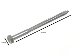 Hex Head Coach Carriage Screws Bzp M6 6mm By 75mm Pack Of 25 - Picture 1 of 1