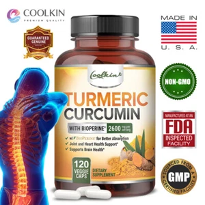 Turmeric Curcumin Highest Potency 95% 2600mg with BioPerine Black Pepper Extract