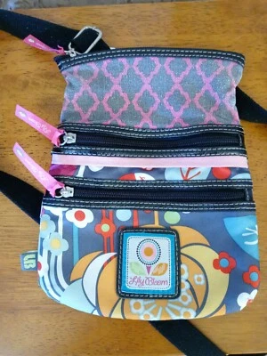 Lily Bloom Crossbody Colorful & Fun Messenger Bag Nice Pattern Design Adjustable - Image 1 of 4