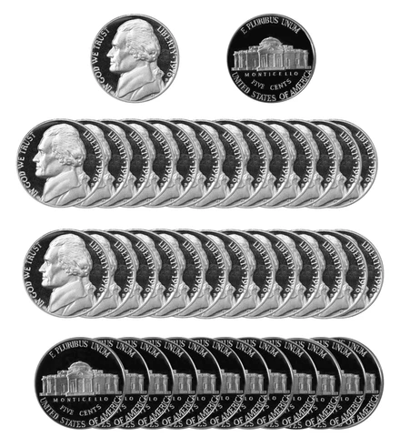 1976 gem Proof Jefferson Nickel Roll 40 US Coins Cover