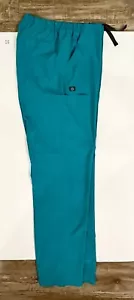 Indy Women’s Scrub Pants Sz LT Aqua Polyester Wonder Wink Pockets Elastic Waist - Picture 1 of 4