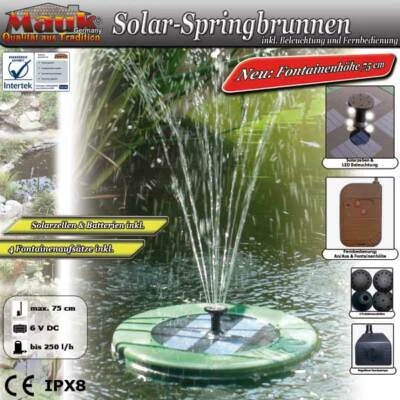 LED Springbrunnen Solarpumpe-Frühlingssaison für Garten & Terrasse Pumpe Fontäne - Bild 1 von 4