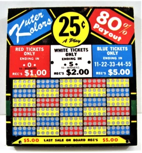 Tablero de juego vintage Kuter Kolors brillante colorido 25 quilates stock antiguo - Imagen 1 de 2