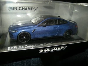 1:43 Minichamps BMW M4 Competition Coupe blu/blu in confezione originale edizione limitata - Foto 1 di 1