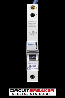 SECTOR 6 AMP CURVE C 6kA 30mA RCBO TYPE A SVRCBO6/C BLUE - Image 1 of 4