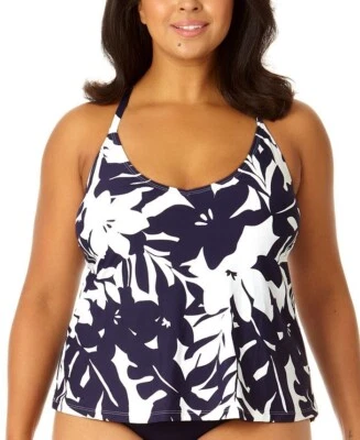 Anne Cole 大码易 V 领交叉背带背心,16W 码 — 第 1/2 张图片