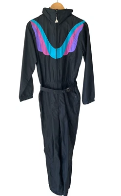 Vintage Snuggler Women's Size 8 Skiwear 263 Sensation One Piece Ski Suit Black - Image 1 of 4