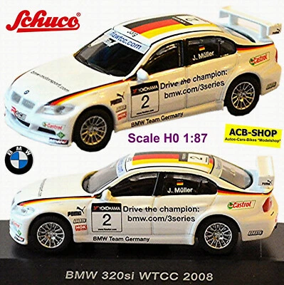 BMW 320si Wtcc Brands Hatch 2007 Vincitore J.Müller #2 Team 1:87 Schuco 25574 - Immagine 1 di 4