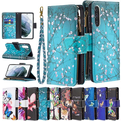 Zipper Wallet Bag Flip Book Cover Case For Samsung S21 FE A32 A12 A52 A51 A42 5G - Image 1 of 4