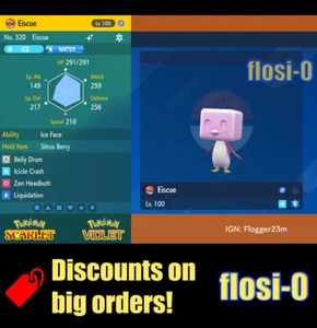 6IV Shiny Eiscue Pokemon Scarlet and Violet - Picture 1 of 1