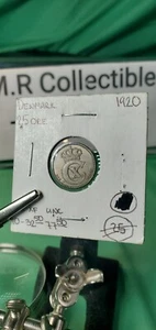 Denmark 25 Øre 1920 Extremely Fine + Coin - King Christian X - Picture 1 of 12