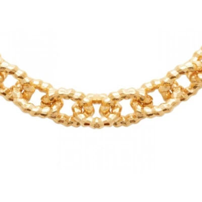 Collier Anneaux Torsadés Plaqué Or 18 carats 750/1000 - Photo 1/2