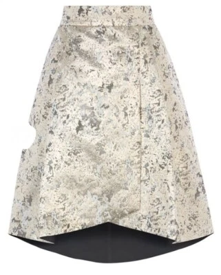 COAST LADIES GOLD PRINSLOO JACQUARD SKIRT SIZE 6 UK - Image 1 of 3