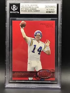 1997 METAL UNIVERSE PRECIOUS METAL GEMS RED PMG #157 BRAD JOHNSON BGS AUTHENTIC - Picture 1 of 2