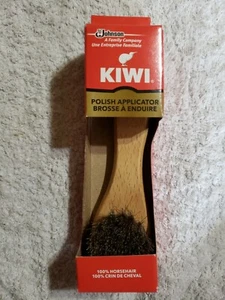 KIWI Polish Applicator Shoe Brush 100% Natural Horsehair Bristles Round Head NEW - Picture 1 of 5