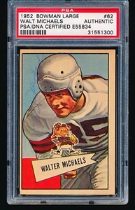 1952 Bowman Large Signed Autographed WALTER MICHAELS Rookie #62 PSA Authentic - Picture 1 of 2