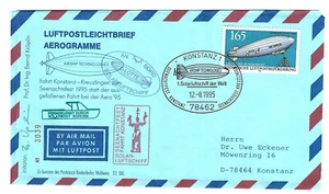 Zeppelin - dirigible - recibo viaje Constanza - Kreuzlingen 1995 dirigible solar - Imagen 1 de 1