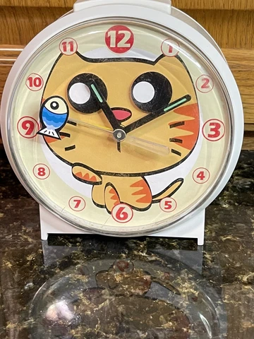 Original Cat Fish Wind-Up Alarm Clock, Fully Functional   1 C Battery   WORKS Cover