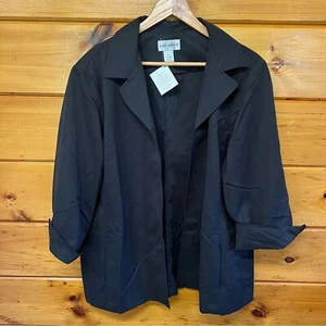 NWT EASY DOES IT Women’s Black Open Front Long Sleeve Jacket XL - Picture 1 of 5