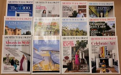 Lot of 12 ARCHITECTURAL DIGEST Magazine Issues Full Complete Year 2014 Like New - Image 1 of 4