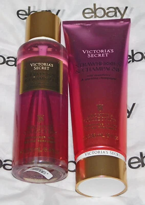 NUEVO Victoria's Secret Beauty Fresas y Champagne Fragancia Bruma Set Foto 1 de 2
