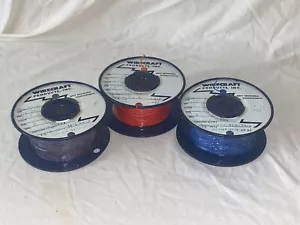 3x spools of 26AWG 7/34 wire, Blue, Purp, & Orng. Approx. 300-400ft each - Picture 1 of 9