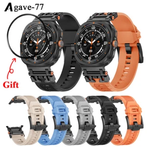 Armor Style Silicone Strap Watch Band + Film For Samsung Galaxy Watch Ultra 47mm - Zdjęcie 1 z 18
