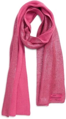 Kurt Geiger of London  " Be Kind " Ribbed knit Scarf - Sparkle Pink - 73" x 13" - Image 1 of 4