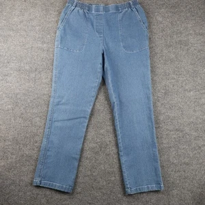 Pantalones Allison Daley para mujer 8S azules pierna recta tirar de mezclilla bolsillos elásticos - Imagen 1 de 11