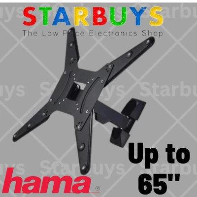 Soporte de montaje en pared para TV inclinable y giratorio de movimiento completo Hama para televisores de 32"" - 65"" - negro Foto 1 de 4