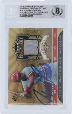 Johnny Bench Reds Signed 2006 Upper Deck SP Legendary Cuts #BC-JB BAS Card - Image 1 of 4