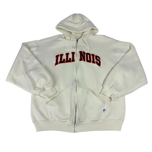 Illinois Fighting Illini Hoodie Sweatshirt Herren Creme NCAA College Full Zip - Bild 1 von 8