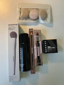 NIB MORPHE 6-PC BEAUTY BREAK MAKEUP BRUSH LIP PENCIL MINI BAKE & SET SET SPRAY! - Picture 1 of 15
