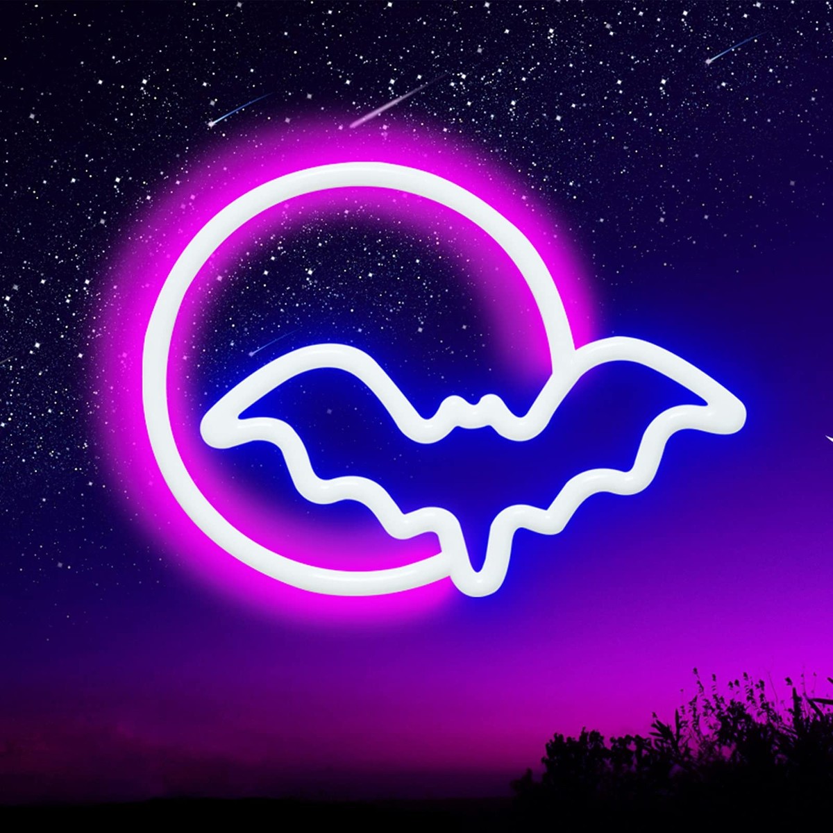 ブルームーン BLUE MOON LED ネオンサイン 海外 おしゃれ 照明 Blue Moon and Star Wall Neon Sign - Shop Online on roomtery